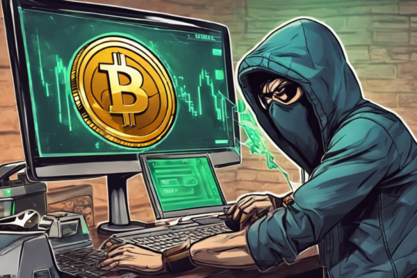 Illustration showing a crypto user targeted by a social engineering scam, resulting in a $282 million crypto heist involving stolen Bitcoin and Litecoin.